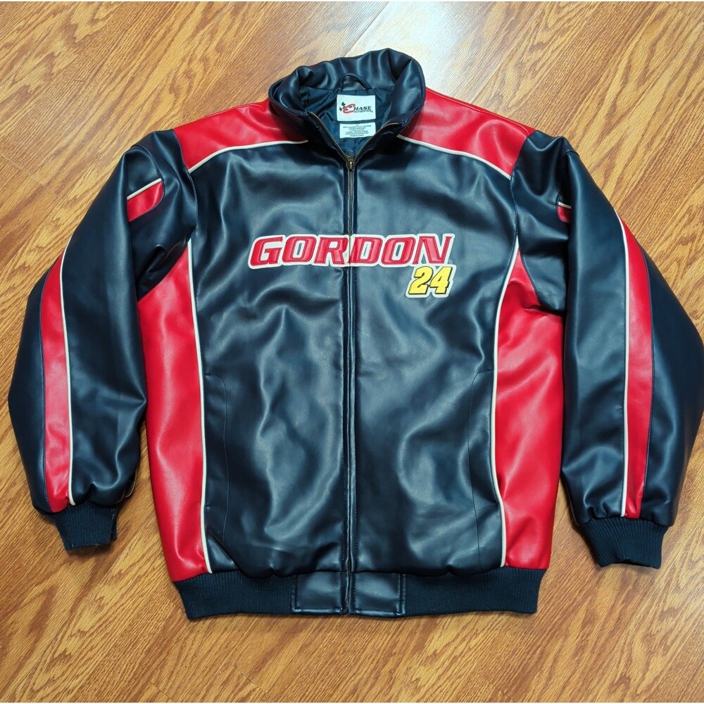 Vintage Winners Circle Dupont Racing Faux Leather Jacket #24 Jeff Gordon Size M